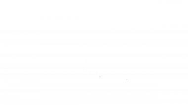 Pisa simgesindeki siyah çizgi eğimli kule beyaz arka planda izole edilmiş. İtalya sembolü. 4K Video hareketli grafik canlandırması