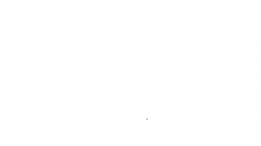 Beyaz arka planda izole edilmiş şarap ikonu için siyah çizgi ahşap fıçı. 4K Video hareketli grafik canlandırması