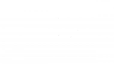 Roma 'daki siyah çizgi Coliseum, İtalya ikonu beyaz arka planda izole edildi. Kolezyum işareti. Antik Roma 'nın sembolü, gladyatör dövüşleri. 4K Video hareketli grafik canlandırması