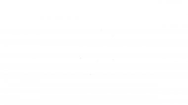 Siyah çizgi kahve makinesi moca pot ikonu beyaz arkaplanda izole edilmiş. 4K Video hareketli grafik canlandırması