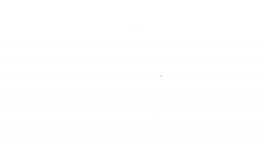 Beyaz arka planda izole edilmiş siyah çizgi zeytinyağı ikonu. Zeytinyağı ikonlu sürahi. 4K Video hareketli grafik canlandırması