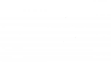 Siyah çizgi kahve fincanı simgesi beyaz arkaplanda izole edilmiş. Çay fincanı. Sıcak içecek kahvesi. 4K Video hareketli grafik canlandırması