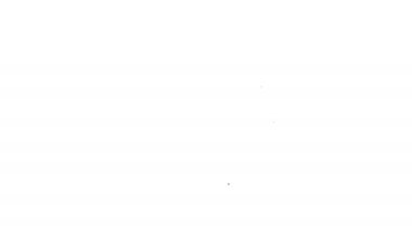 Beyaz arkaplanda siyah çizgi parfüm ikonu izole edildi. 4K Video hareketli grafik canlandırması