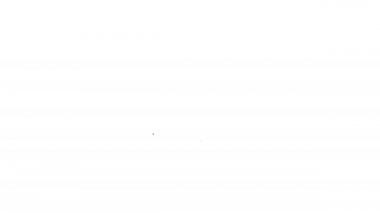 Siyah çizgi geleneksel müzik aleti mandolin ikonu beyaz arkaplanda izole edildi. 4K Video hareketli grafik canlandırması