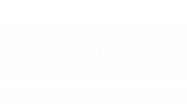 Siyah çizgi Milan Katedrali veya Duomo di Milano ikonu beyaz arka planda izole edilmiştir. İtalya, Milan 'ın ünlü simgesi. 4K Video hareketli grafik canlandırması