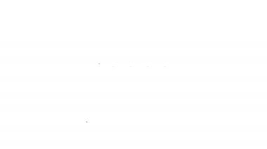 Atina, Akropolis, Yunanistan 'dan gelen siyah çizgi Parthenon beyaz arka planda izole edildi. Antik Yunan ulusal simgesi. 4K Video hareketli grafik canlandırması