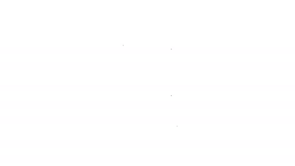 Linha preta Ícone de coluna antigo quebrado isolado no fundo branco. Animação gráfica em movimento de vídeo 4K — Vídeo de Stock