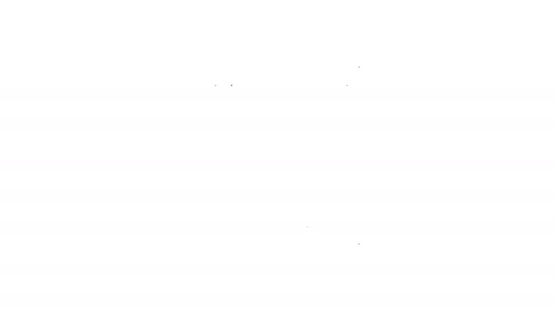 Linha preta Ampulheta velha com ícone de areia fluente isolado no fundo branco. Sinal do relógio de areia. Conceito de gestão de negócios e tempo. Animação gráfica em movimento de vídeo 4K — Vídeo de Stock