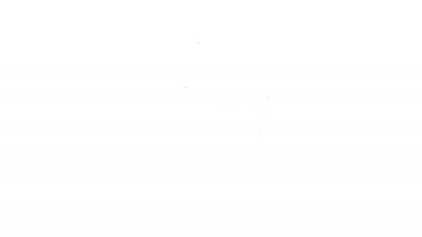 Черная линия Баскетбольная носовая доска значок изолирован на белом фоне. Видеографическая анимация 4K — стоковое видео