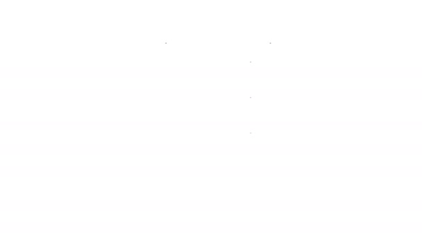 Línea negra Icono de Abacus aislado sobre fondo blanco. Marco de conteo tradicional. Signo de educación. Escuela de matemáticas. Animación gráfica de vídeo 4K — Vídeo de stock
