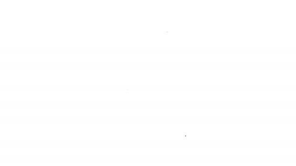 Línea negra Icono de Gamepad aislado sobre fondo blanco. Controlador de juego. Animación gráfica de vídeo 4K — Vídeos de Stock