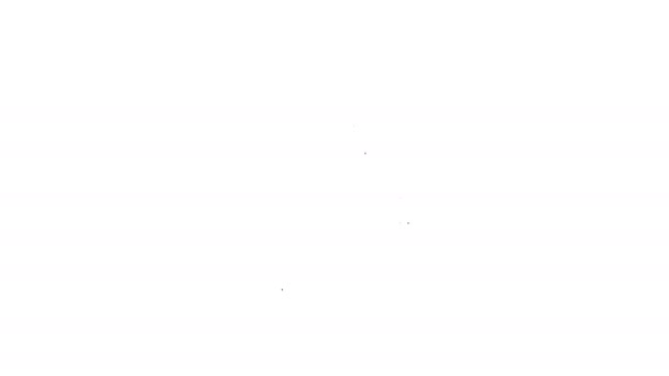 Linea nera ABC blocca l'icona isolata su sfondo bianco. Cubi alfabetici con lettere A, B, C. altri Animazione grafica 4K Video motion — Video Stock