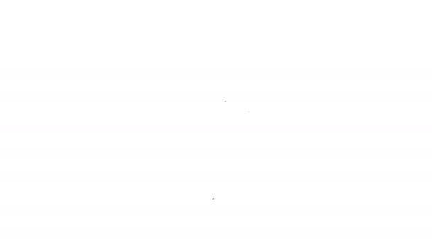 Schwarze Linie Baby Schnuller Symbol isoliert auf weißem Hintergrund. Spielzeug eines Kindes. 4K Video Motion Grafik Animation — Stockvideo