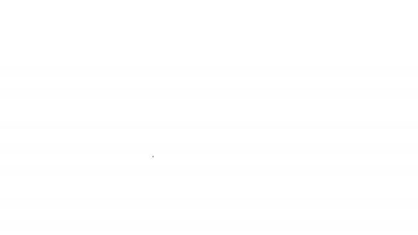 Černá čára Ponorka ikona hračky izolované na bílém pozadí. Grafická animace pohybu videa 4K — Stock video