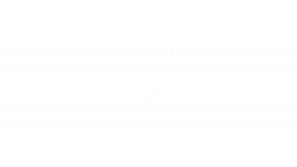 Czarna linia Balony z ikoną wstążki izolowane na białym tle. Szczęśliwej Wielkanocy. 4K Animacja graficzna ruchu wideo — Wideo stockowe