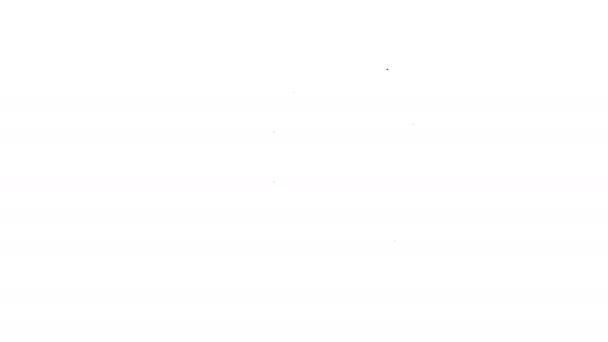 Černá čára Vitruvian Man Leonardo Da Vinci ikona izolované na bílém pozadí. Lidská anatomie. Grafická animace pohybu videa 4K — Stock video