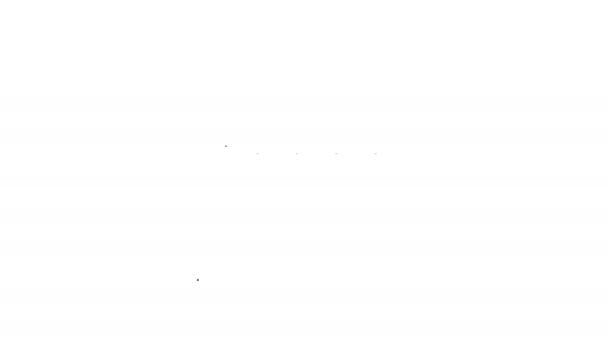 Linha preta Parthenon de Atenas, acropolis, ícone de Greece isolado no fundo branco. Marco nacional grego antigo. Animação gráfica em movimento de vídeo 4K — Vídeo de Stock