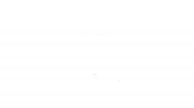 Siyah çizgi Antik Yunan lir ikonu beyaz arkaplanda izole edilmiş. Klasik müzik enstrümanı, orkestra akustik elementi. 4K Video hareketli grafik canlandırması