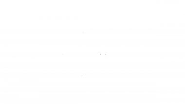 Beyaz arka planda siyah çizgi Antik Yunan savaş arabası ikonu izole edildi. 4K Video hareketli grafik canlandırması