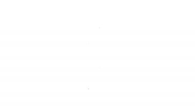 Beyaz arka planda siyah çizgi hançer simgesi izole edildi. Bıçak ikonu. Keskin bıçaklı kılıç. 4K Video hareketli grafik canlandırması