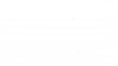 Atina, Akropolis, Yunanistan 'dan gelen siyah çizgi Parthenon beyaz arka planda izole edildi. Antik Yunan ulusal simgesi. 4K Video hareketli grafik canlandırması