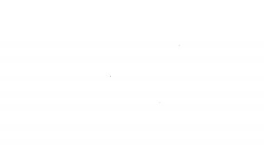 Beyaz arka planda izole edilmiş siyah çizgi antik kase ikonu. Kalıplar koleksiyonu olan antika amfora. Antik Yunan kâsesi. 4K Video hareketli grafik canlandırması