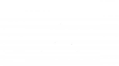 Siyah çizgi beyaz arka planda izole edilmiş ortaçağ kılıç simgesini geçti. Ortaçağ silahı. 4K Video hareketli grafik canlandırması