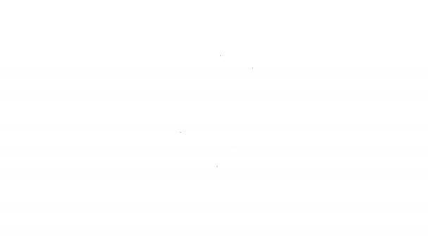 黑线海王星三叉戟图标孤立在白色背景。4K视频运动图形动画 — 图库视频影像