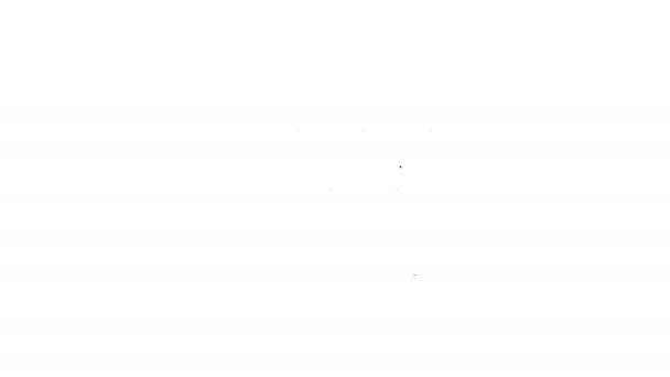 Černá čára Olympic kroužky ikona izolované na bílém pozadí. Grafická animace pohybu videa 4K