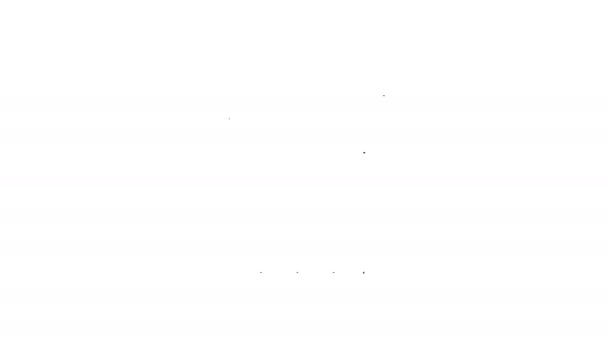 Línea negra Icono de columna antigua aislado sobre fondo blanco. Animación gráfica de vídeo 4K — Vídeos de Stock