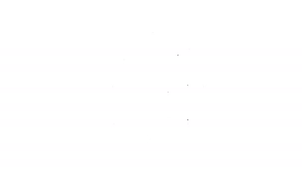 Línea negra Icono de moneda griega antigua aislado sobre fondo blanco. Animación gráfica de vídeo 4K — Vídeos de Stock