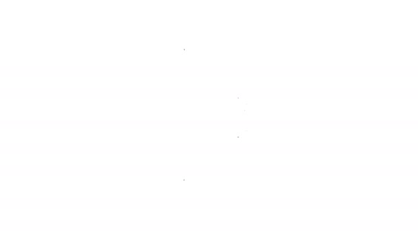 Черная линия Средневековый лук значок изолирован на белом фоне. Средневековое оружие. Видеографическая анимация 4K — стоковое видео