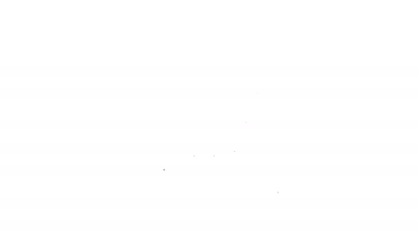 Czarna linia Ikona harfy izolowana na białym tle. Klasyczny instrument muzyczny, orhestra strunowy element akustyczny. 4K Animacja graficzna ruchu wideo — Wideo stockowe