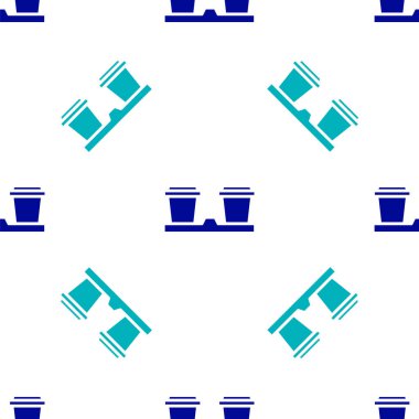 Mavi kahve fincanı beyaz arka planda izole edilmiş bir ikon haline gelecek. Vektör İllüstrasyonu.