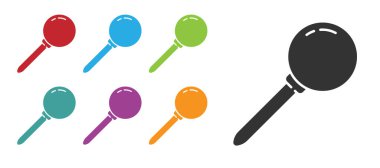 Siyah Pin simgesi beyaz arkaplanda izole edildi. Raptiye işareti. Simgeleri renklendirin. Vektör İllüstrasyonu.