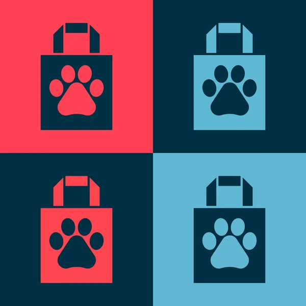Pop Art Shopping Bag Pet Icon Isolated Color Background Pet — Stock Vector
