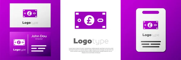 Logotype Pound Icône Argent Sterling Isolé Sur Fond Blanc Livre — Image vectorielle