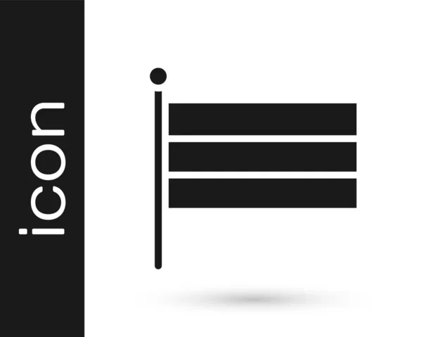 Icône Drapeau National Noir Russie Isolé Sur Fond Blanc Vecteur — Image vectorielle