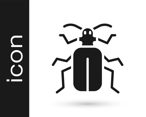 Icono Del Escarabajo Chafer Negro Aislado Sobre Fondo Blanco Vector — Vector de stock