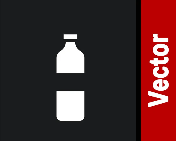 White Bottle Water Icon Isolated Black Background Soda Aqua Drink — Stock Vector