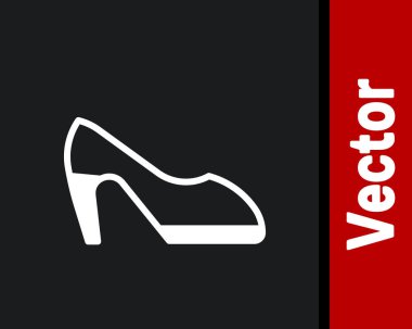 Siyah arka planda izole edilmiş yüksek topuklu ayakkabı. Vektör.