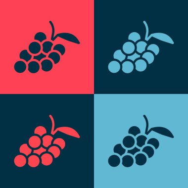 Pop Art Grape meyve ikonu renk arkaplanında izole edilmiş. Vektör.