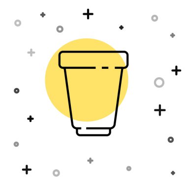 Siyah çizgi su filtresi kartuş simgesi beyaz arkaplanda izole edildi. Rastgele dinamik şekiller. Vektör İllüstrasyonu.