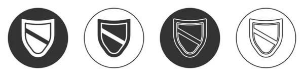 Icono Black Shield Aislado Sobre Fondo Blanco Señal Guardia Seguridad — Vector de stock