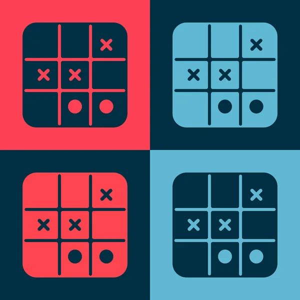 Pop Art Tic Tac Toe Icono Del Juego Aislado Fondo — Archivo Imágenes Vectoriales