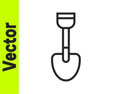 Siyah çizgi kürek oyuncak ikonu beyaz arkaplanda izole edildi. Vektör.