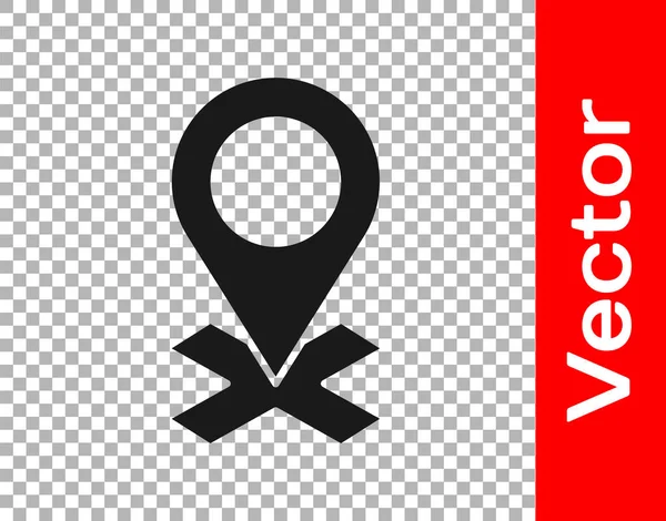 Black Map Pin Icon Isoliert Auf Transparentem Hintergrund Navigation Zeiger — Stockvektor