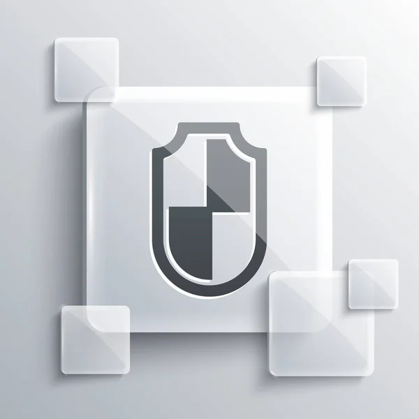 Icono Grey Shield Aislado Sobre Fondo Gris Señal Guardia Seguridad — Vector de stock
