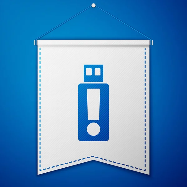 Blue Usb Flash Drive Icon Isolated Blue Background Шаблон Белого — стоковый вектор