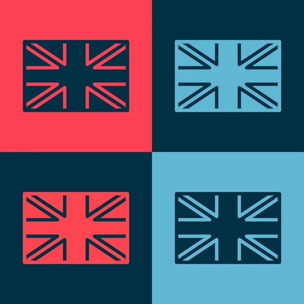 Pop Art Flag Great Britain Icon Isolated Color Background Flag — Stock Vector